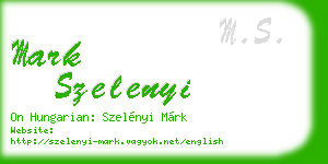 mark szelenyi business card